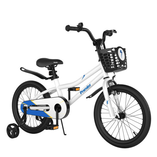 18 Feet Kid's Bike with Removable Training Wheels-White at Set Shop and Smile