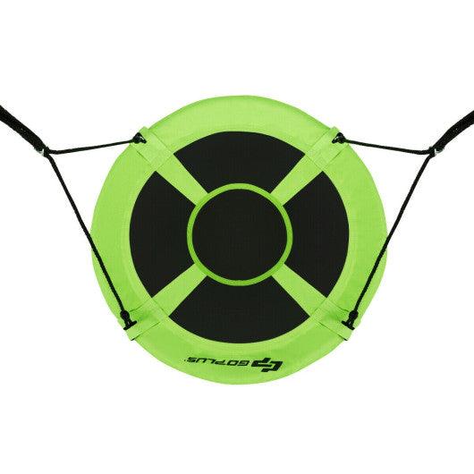 40 Inch Flying Saucer Tree Swing Indoor Outdoor Play Set-Green at Set Shop and Smile