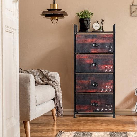 Industrial 4 Fabric Drawers Storage Dresser with Fabric Drawers and Steel Frame at Set Shop and Smile