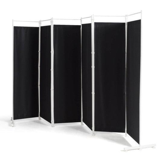 6-Panel Room Divider Folding Privacy Screen -Black at Set Shop and Smile
