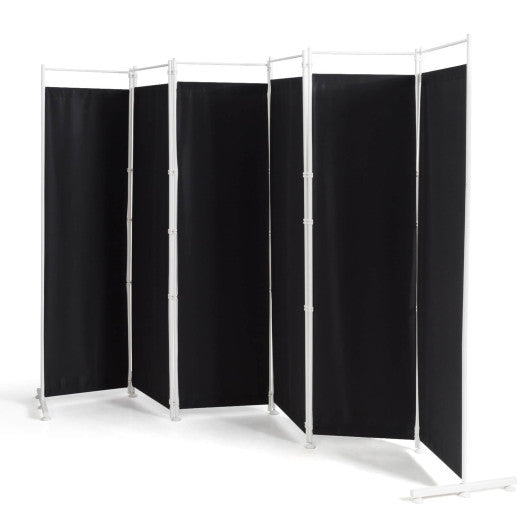 6-Panel Room Divider Folding Privacy Screen -Black - Set Shop and Smile
