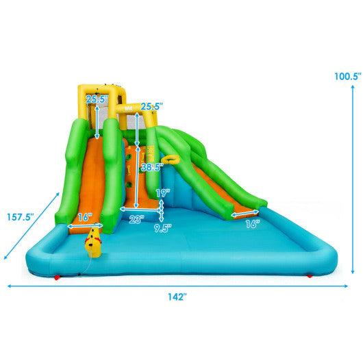 Inflatable Water Park Bounce House with Climbing Wall without Blower at Set Shop and Smile