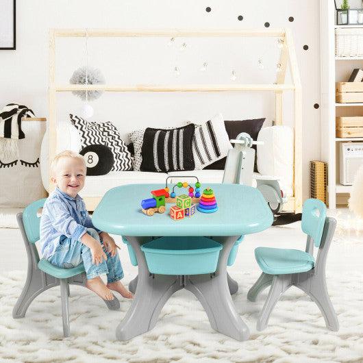 Children Kids Activity Table & Chair Set Play Furniture W/Storage-Blue at Set Shop and Smile
