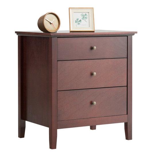 3 Drawers Nightstand Beside End Side Table Accent Table at Set Shop and Smile