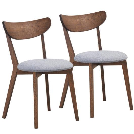 Set of 2 Dining Chairs Upholstered Curved Back Side at Set Shop and Smile