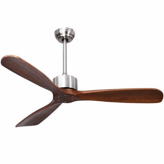 52 Inch Modern Brushed Nickel Finish Ceiling Fan with Remote Control at Set Shop and Smile
