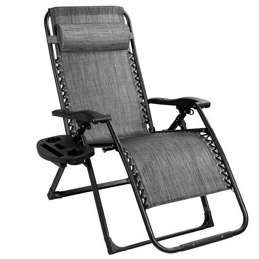Oversize Lounge Chair with Cup Holder of Heavy Duty for outdoor-Gray at Set Shop and Smile