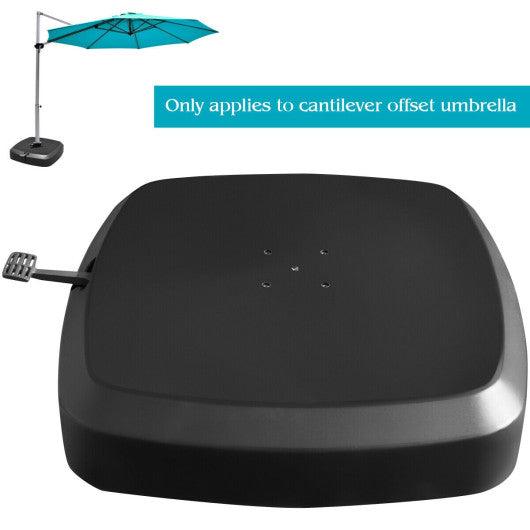 Patio Cantilever Offset Umbrella Base with Wheels for Garden Poolside Deck at Set Shop and Smile
