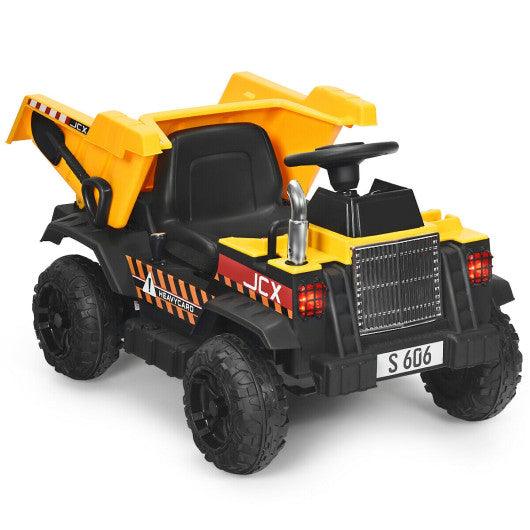 12V Battery Kids Ride On Dump Truck with Electric Bucket at Set Shop and Smile