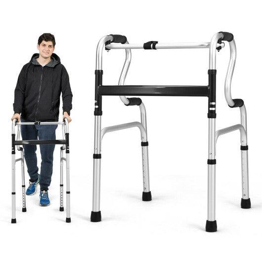 One-Button Folding Aluminum Walking Frame Walker at Set Shop and Smile