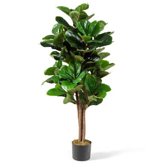 4 Feet Artificial Fiddle Leaf Fig Tree Decorative Planter at Set Shop and Smile