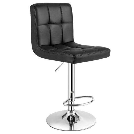 Adjustable Swivel Bar Stool with PU Leather-Black at Set Shop and Smile
