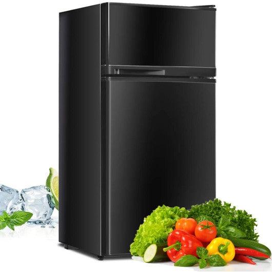 2 Doors Cold-rolled Sheet Compact Refrigerator-Black at Set Shop and Smile
