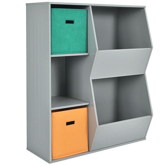 Kids Toy Storage Cabinet Shelf Organizer -Gray at Set Shop and Smile