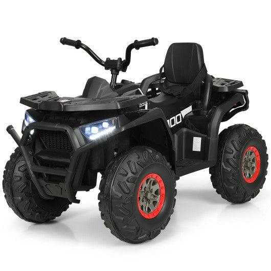 12 V Kids Electric 4-Wheeler ATV Quad with MP3 and LED Lights-Black at Set Shop and Smile