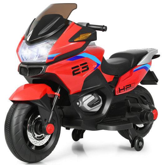 12V Kids Ride On Motorcycle Electric Motor Bike-Red at Set Shop and Smile