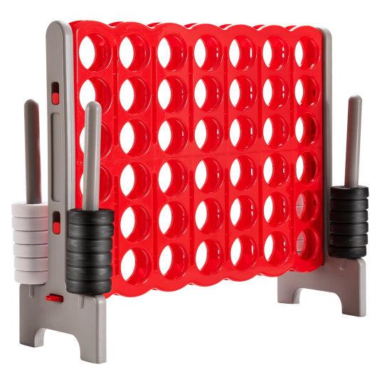 3.5 Feet Tall Jumbo 4 to Score Giant Game Set with 42 Jumbo Rings-Red at Set Shop and Smile