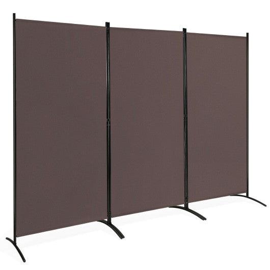 3-Panel Room Divider Folding Privacy Partition Screen for Office Room-Brown at Set Shop and Smile