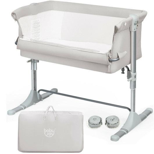 Travel Portable Baby Bed Side Sleeper Bassinet Crib with Carrying Bag-Beige at Set Shop and Smile