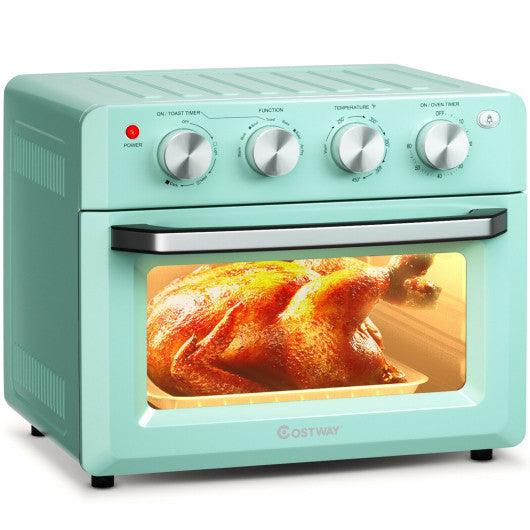 19 Qt Dehydrate Convection Air Fryer Toaster Oven with 5 Accessories-Green at Set Shop and Smile