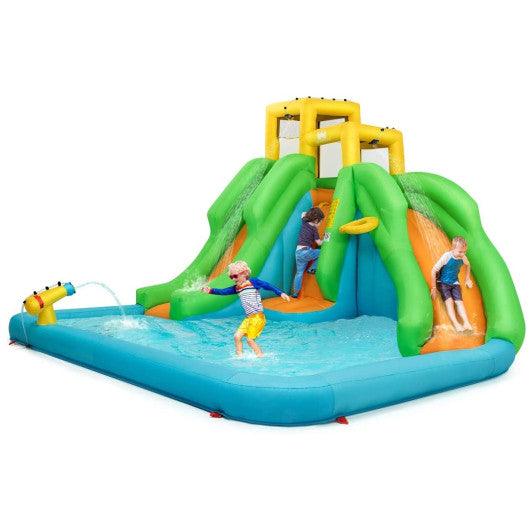 Inflatable Water Park Bounce House with Climbing Wall without Blower at Set Shop and Smile