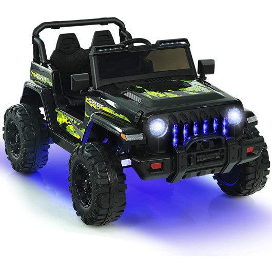 12V Kids Ride-on Jeep Car with 2.4 G Remote Control-Black at Set Shop and Smile