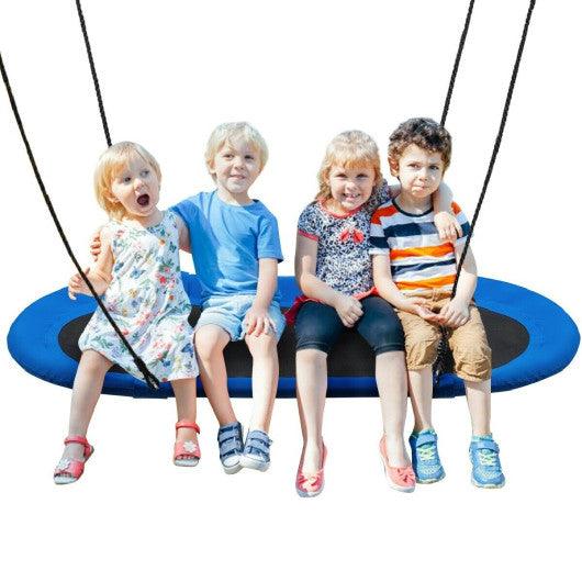 60 Inch Saucer Surf Outdoor Adjustable Swing Set-Blue+Black at Set Shop and Smile