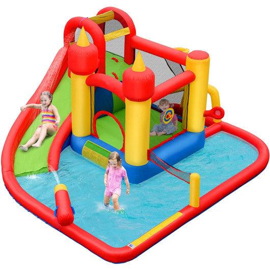 Inflatable Water Slide Jumper Bounce House with Ocean Ball without Blower at Set Shop and Smile