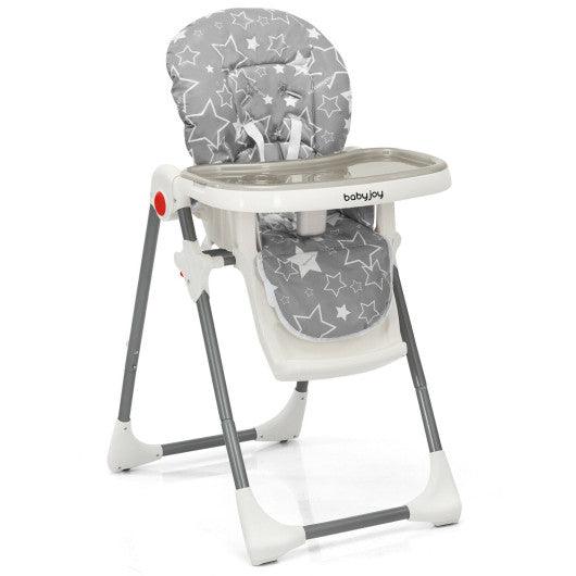 Folding Baby High Dining Chair with 6-Level Height Adjustment-Gray at Set Shop and Smile