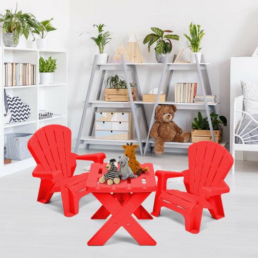 3-Piece Plastic Children Play Table Chair Set-Red at Set Shop and Smile