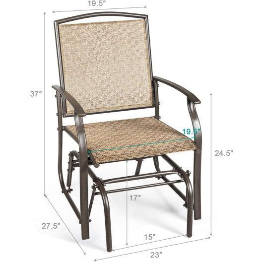2 Pieces Patio Swing Single Glider Chair Rocking Seating at Set Shop and Smile