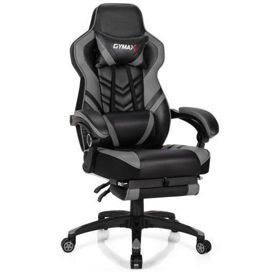 Adjustable Gaming Chair with Footrest for Home Office-Gray at Set Shop and Smile