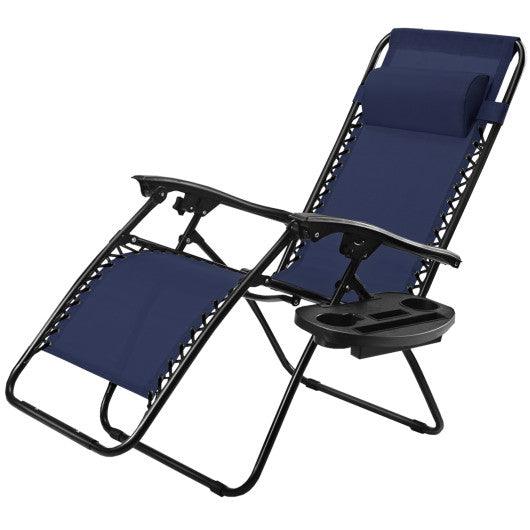 Outdoor Folding Zero Gravity Reclining Lounge Chair-Blue at Set Shop and Smile
