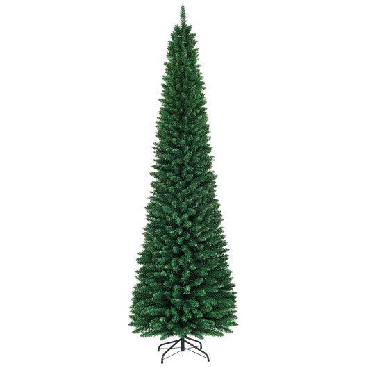 PVC Artificial Slim Pencil Christmas Tree-9 Feet at Set Shop and Smile