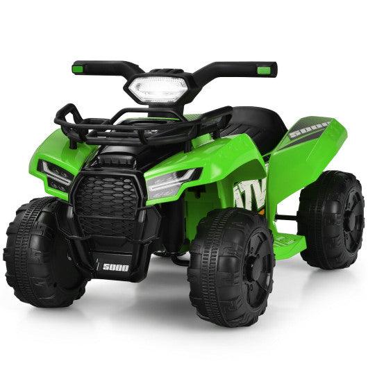 6V Kids ATV Quad Electric Ride On Car with LED Light and MP3-Green at Set Shop and Smile