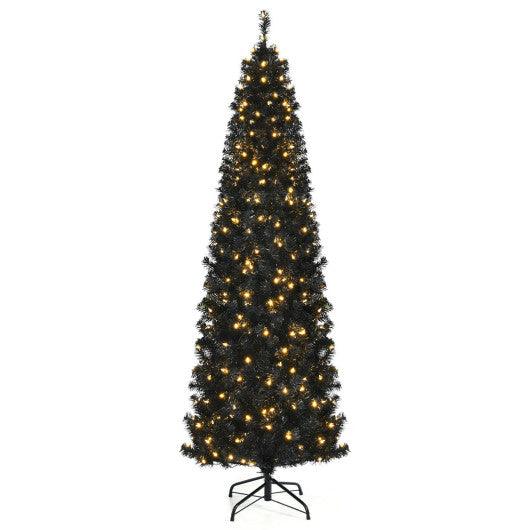 Pre-lit Christmas Halloween Tree with PVC Branch Tips and Warm White Lights-7 ft at Set Shop and Smile