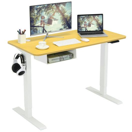 48-Inch Electric Standing Adjustable Desk with Control Panel and USB Port-Natural at Set Shop and Smile