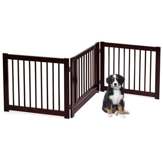 24 Inch Configurable Folding 3 Panel Wood Dog Fence at Set Shop and Smile