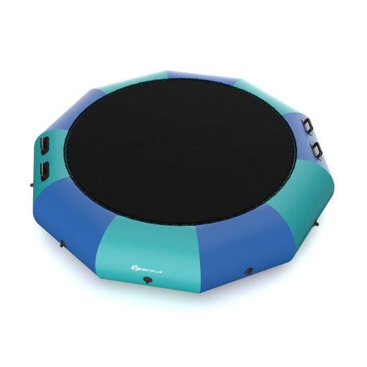 12 Feet Inflatable Splash Padded Water Bouncer Trampoline-Blue at Set Shop and Smile