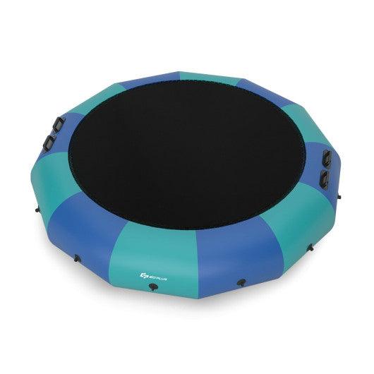 15 Feet Inflatable Splash Padded Water Bouncer Trampoline-Blue at Set Shop and Smile