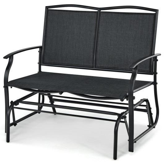 Iron Patio Rocking Chair for Outdoor Backyard and Lawn-Black at Set Shop and Smile