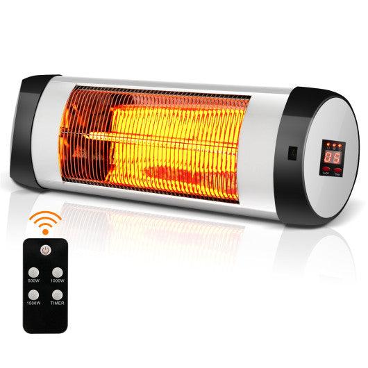 1500W Wall-Mounted Electric Heater Patio Infrared Heater with Remote Control at Set Shop and Smile