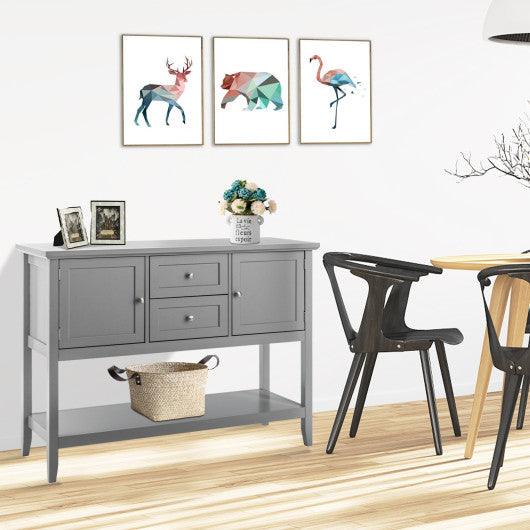 Wooden Sideboard Buffet Console Table with Drawers and Storage-Gray at Set Shop and Smile