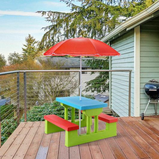 Kids Picnic Folding Table and Bench with Umbrella at Set Shop and Smile
