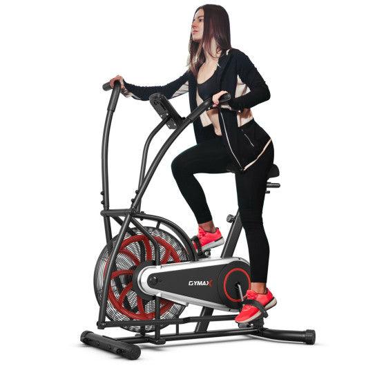Upright Air Bike with Unlimited Resistance-Black at Set Shop and Smile