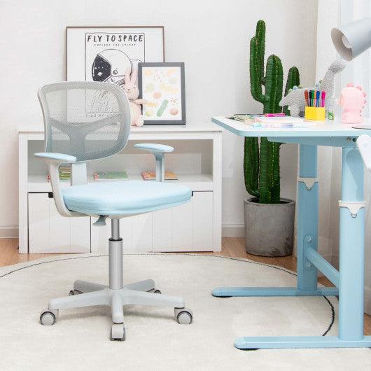 Adjustable Desk Chair with Auto Brake Casters for Kids-Blue at Set Shop and Smile