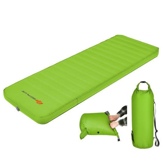 Self Inflating Folding Camping Sleeping Mattress with Carrying Bag-Green at Set Shop and Smile