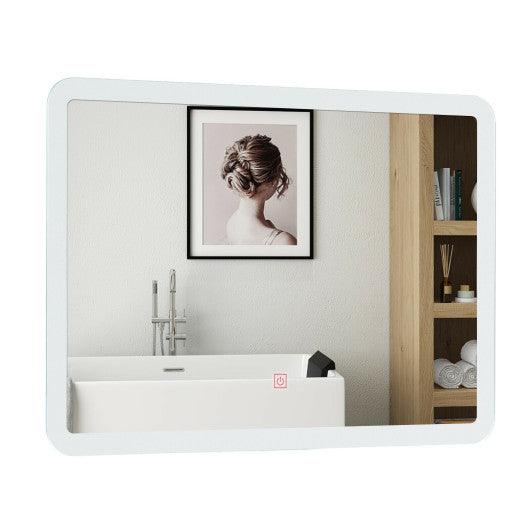 LED Wall-mounted Bathroom Rounded Arc Corner Mirror with Touch at Set Shop and Smile