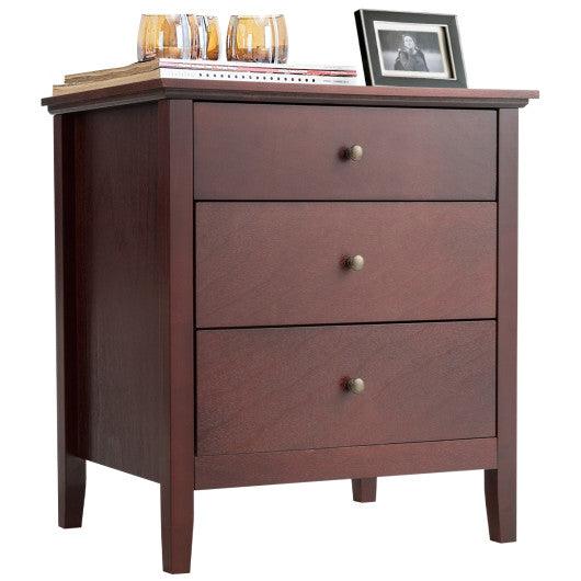 3 Drawers Nightstand Beside End Side Table Accent Table at Set Shop and Smile