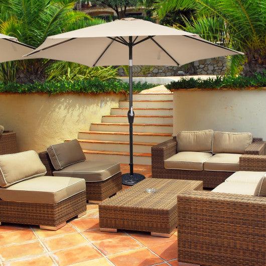 10 Feet Outdoor Patio Umbrella with Tilt Adjustment and Crank-beige at Set Shop and Smile
